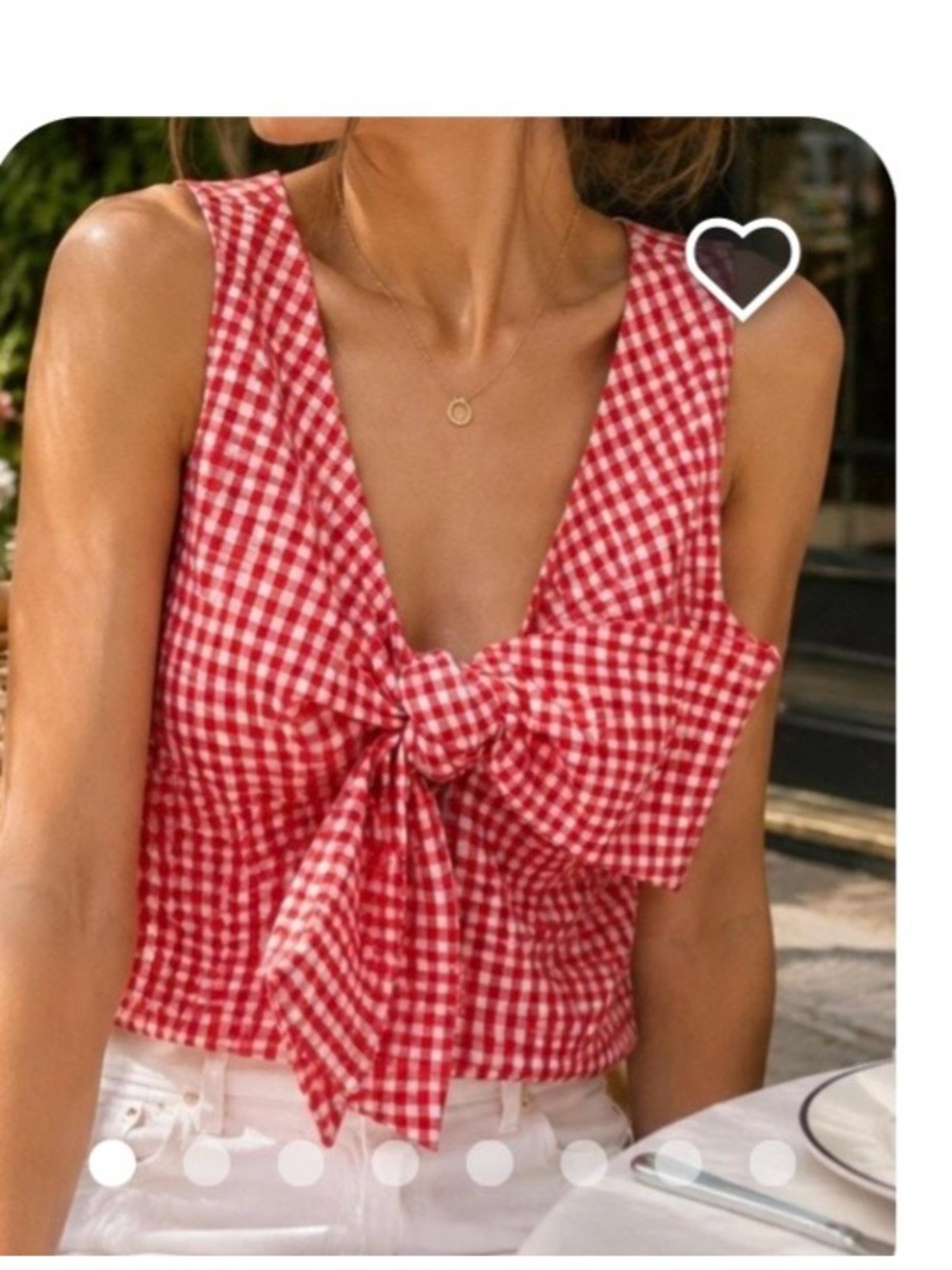Eva Franco Red and White Gingham Camisole
